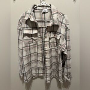 Princess Polly Leylan Oversized Plaid Shacket Button Front Jacket Shirt 12 Large